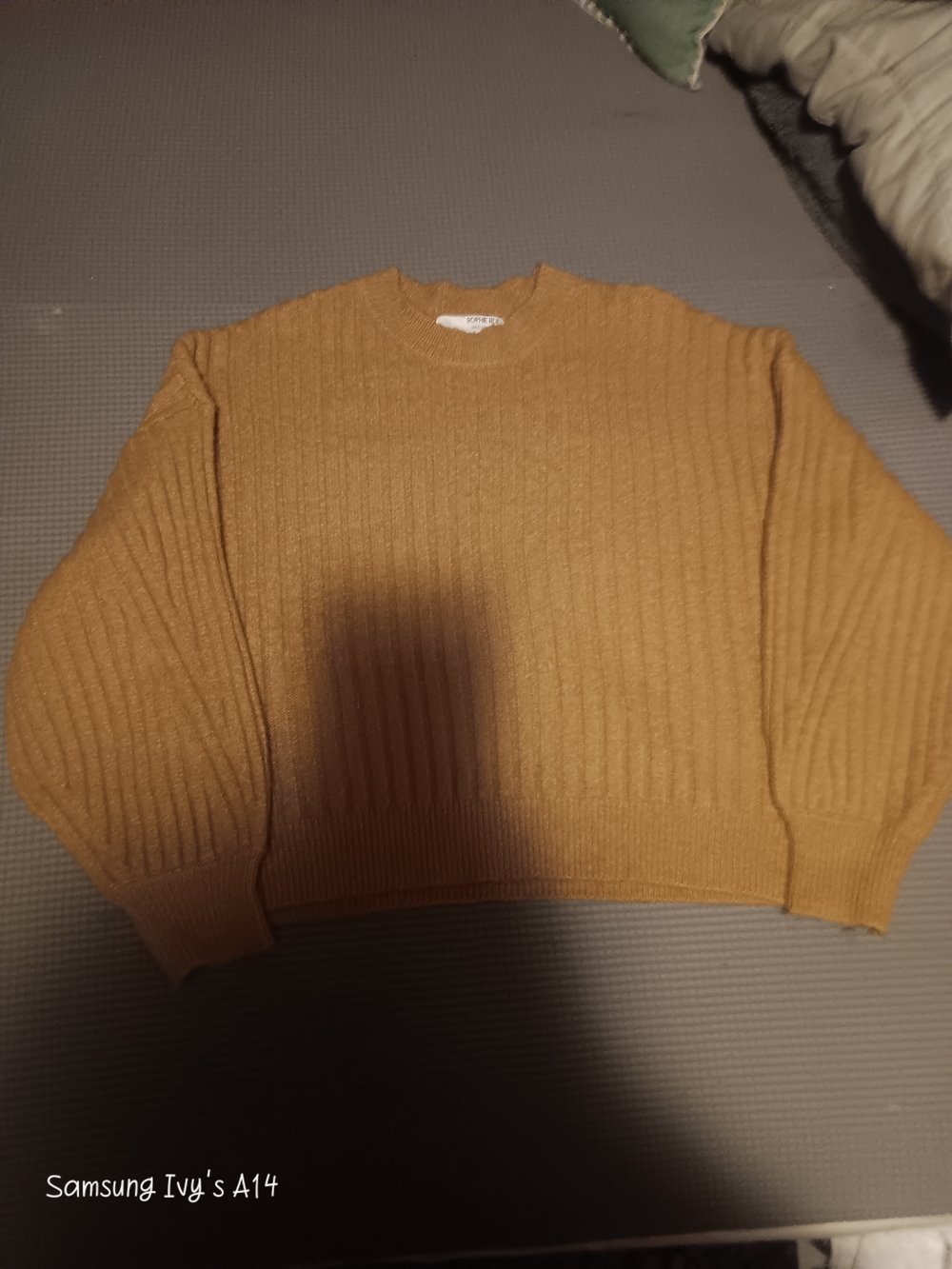 Sophie Rue Soft Ribbed Crewneck Sweater in Camel